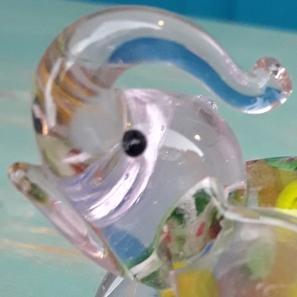 Murano Glass Elephant Millefiore Multi Colored Blown Glass Handmade Figurine - Picture 3 of 16
